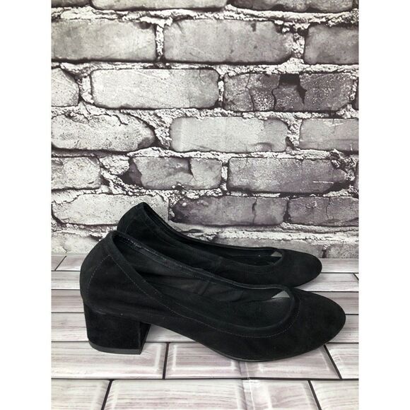 Jeffrey Campbell Black Suede Leather Slip On Dress Heels Women’s Sz 7.5M US/38EU - Picture 1 of 16